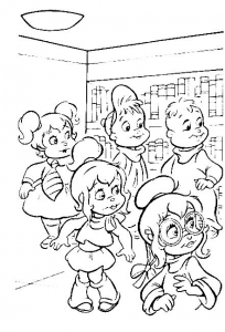 Coloriage de Alvin et les Chipmunks à imprimer gratuitement