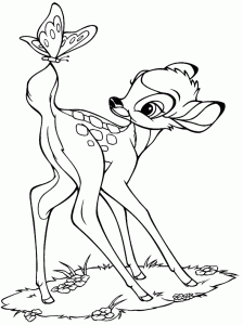 Dessin de Bambi gratuit à imprimer et colorier
