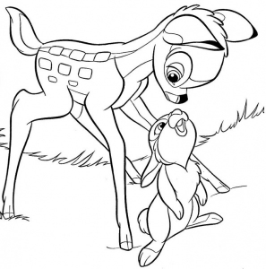 Coloriage de Bambi à telecharger gratuitement