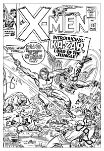 coloriage-pour-adulte-difficile-comics-xmen-1965-couverture-inedite-gratuit-a-imprimer