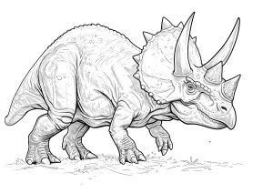 Triceratops réaliste à colorier