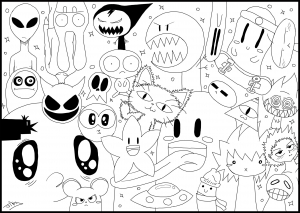 coloriage-doodle-monsters-par-jim
