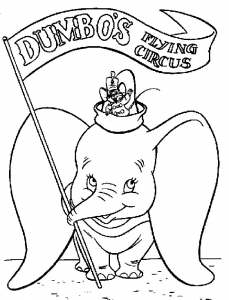 Coloriage de Dumbo à imprimer pour enfants