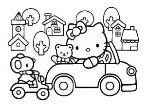 Coloriage de Hello Kitty à imprimer pour enfants