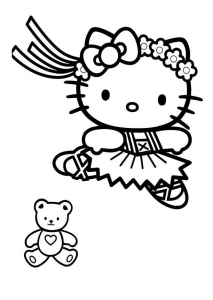 Coloriage de Hello Kitty à télécharger