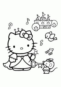 Coloriage de Hello Kitty gratuit à colorier