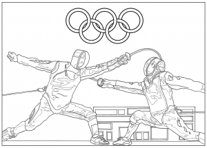 coloriage-jeux-olympiques-escrime