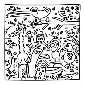 Coloriage de Keith Haring à telecharger gratuitement