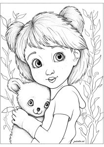 Jeune fille et Koala