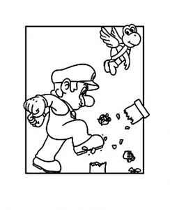 Coloriage de Mario bros à colorier pour enfants