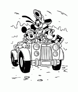 coloriage-mickey-voiture