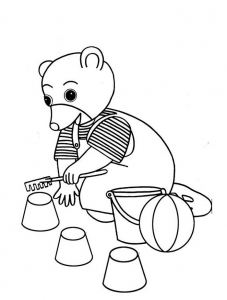 Coloriage de Petit ours brun à imprimer pour enfants