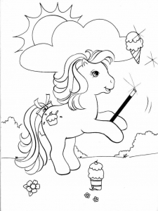 Coloriage de Petit poney gratuit à colorier