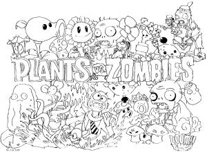 Dessin de Plants vs Zombie gratuit à imprimer et colorier