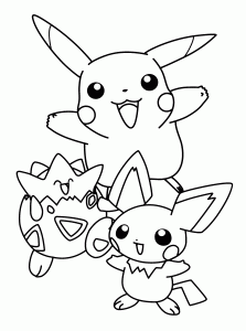coloriage-pokemon-pikachu-oeufs