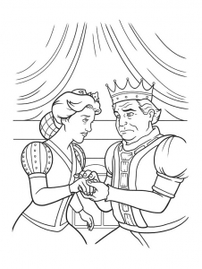 Coloriage du roi et de la reine de Shrek à télécharger