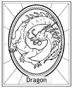 DRAGON : Coloriage de Signes Astrologiques Chinois gratuit à colorier