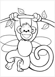 Coloriage de singe à imprimer