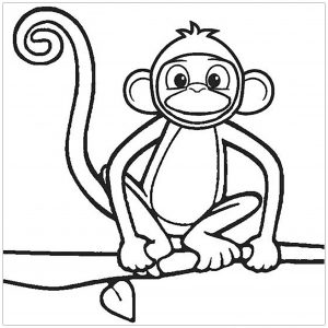 Coloriage de singe à colorier pour enfants
