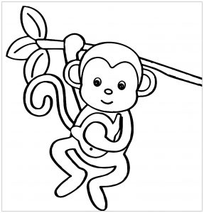 Coloriage de singe pour enfants