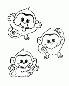Coloriage de singe à télécharger
