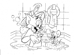 Dessin de Tom et Jerry gratuit à imprimer et colorier