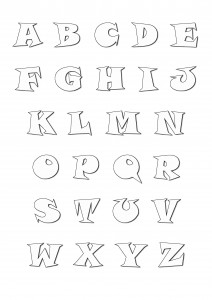 Alphabet à imprimer et colorier - Style "Funny"