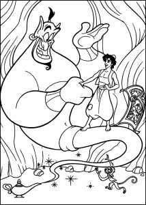 Aladdin et le Génie dans la caverne