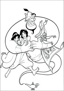Aladdin, Le Génie, Jasmine et Abu