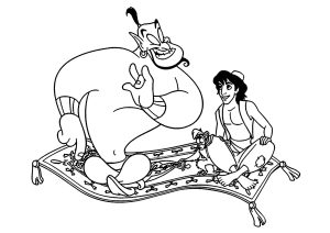 Aladdin et le Génie sur un tapis
