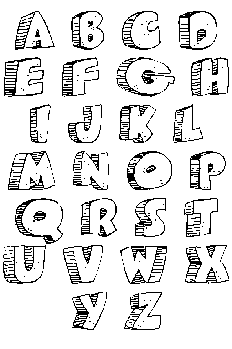 Dessin Lettres Alphabet Coloriage alphabet - Coloriages alphabet et lettres