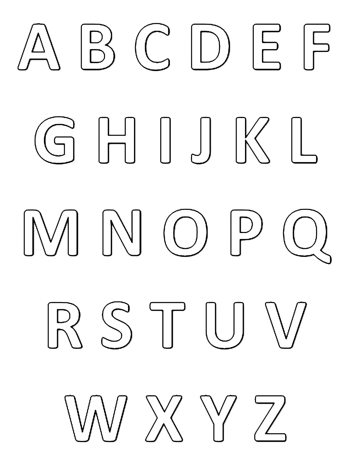 Dessin Lettres Alphabet Alphabet gratuit - Coloriages alphabet et lettres