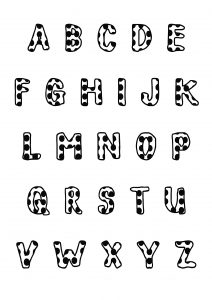 Coloriage enfant alphabet style dalmatiens