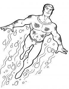 Dessin de Aquaman gratuit à imprimer et colorier