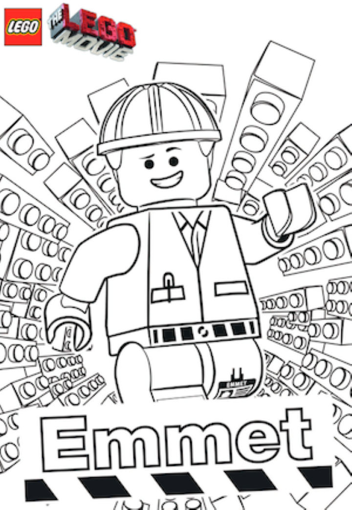 Coloriage de Emmet, personnage de La grande aventure Lego
