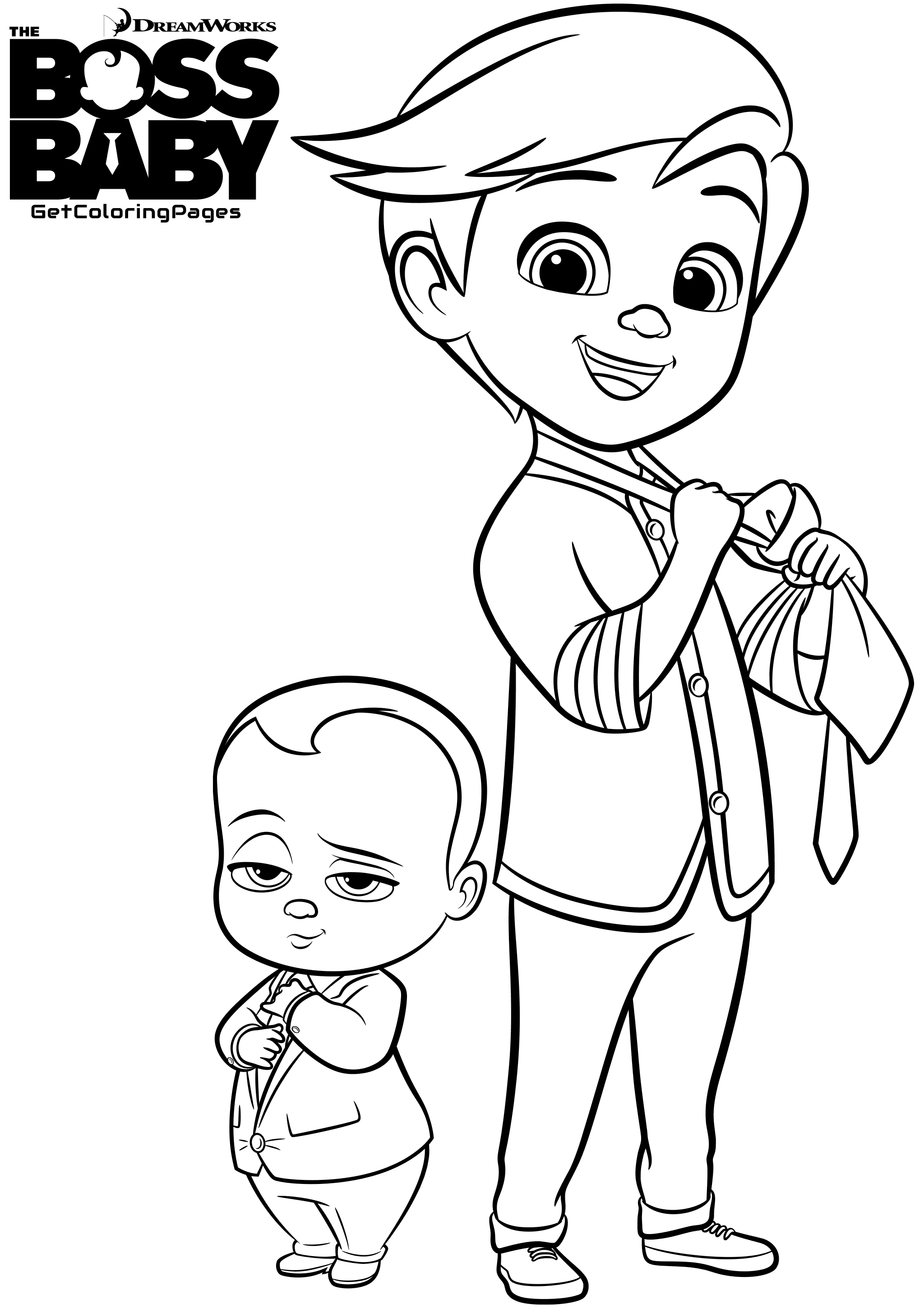 Simple coloriage de Baby Boss pour enfants