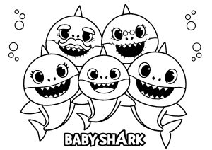 Coloriage simple de la famille Baby Shark
