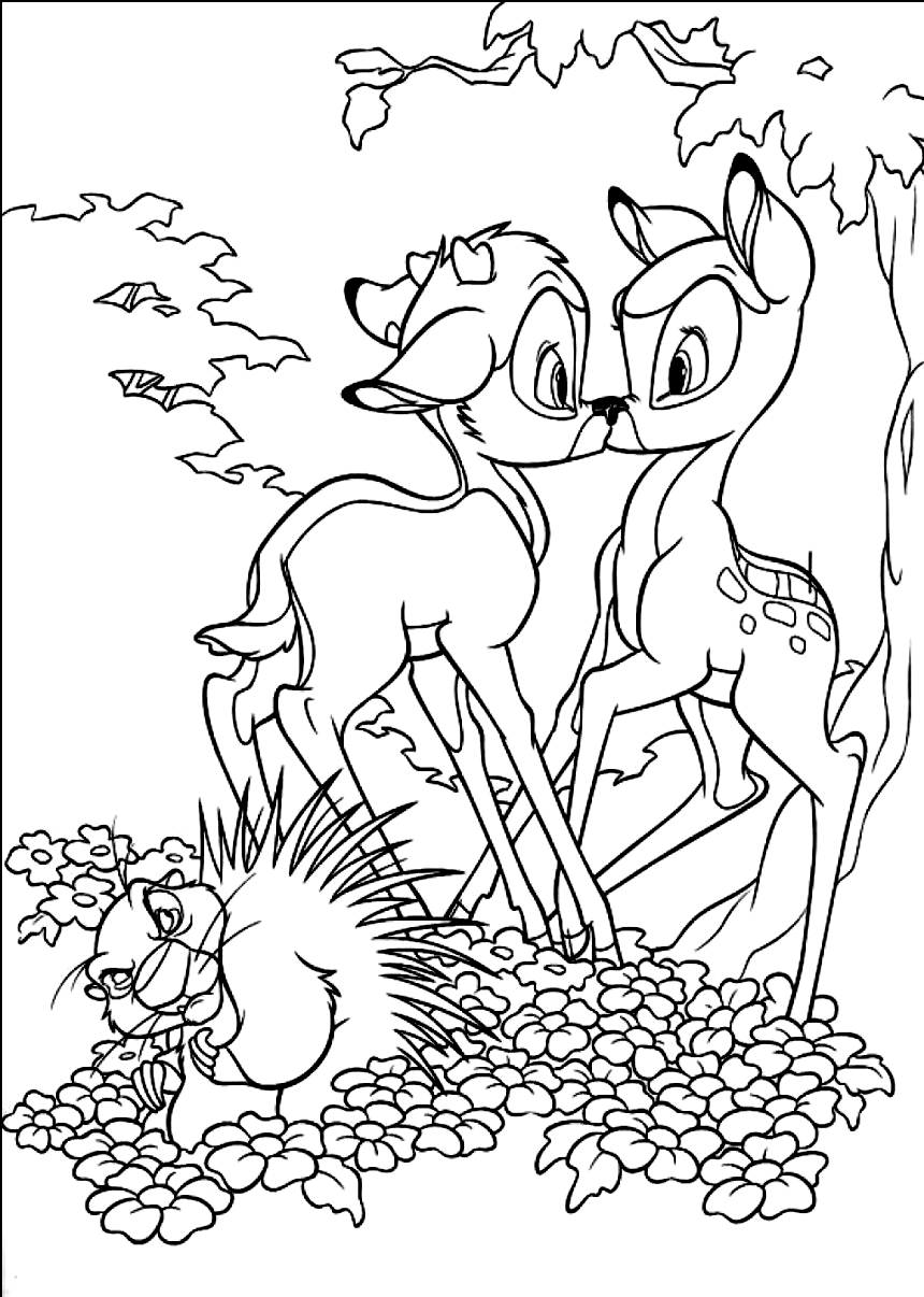 Élégant Bambi Coloriage A Imprimer