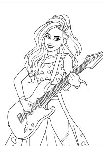 Barbie joue de la guitare