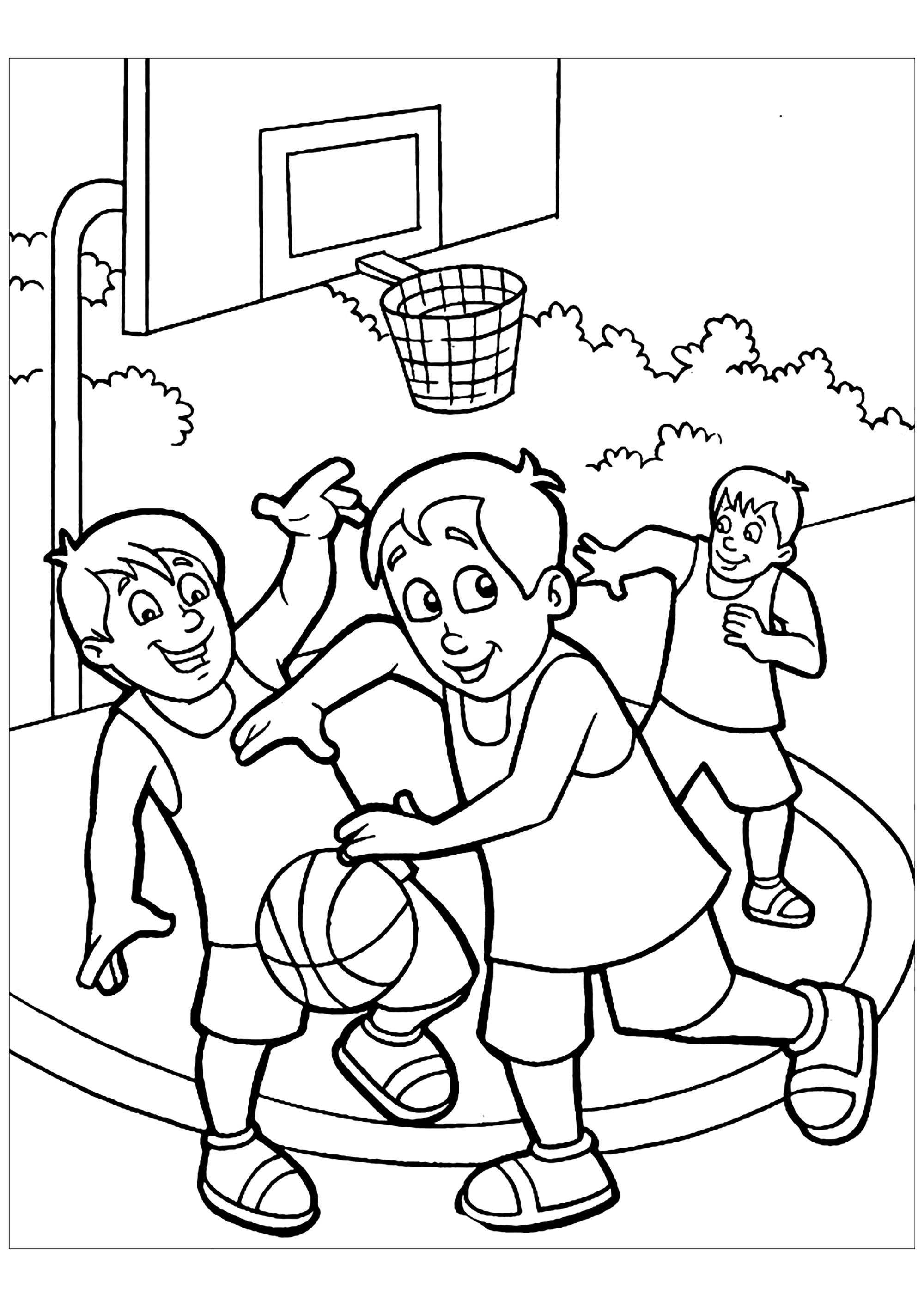 Coloriage De Basketball A Imprimer Gratuitement Coloriage Basketball Coloriages Pour Enfants