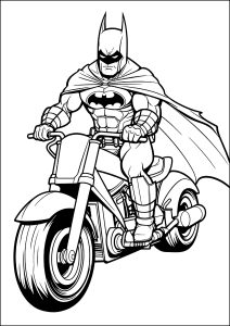 Batman sur sa moto
