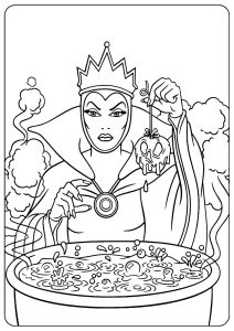 La méchante reine de Blanche Neige prépare une pomme empoisonnée - version simple