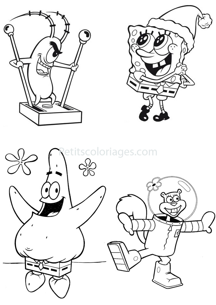 Divers personnages de Bob l'éponge à colorier