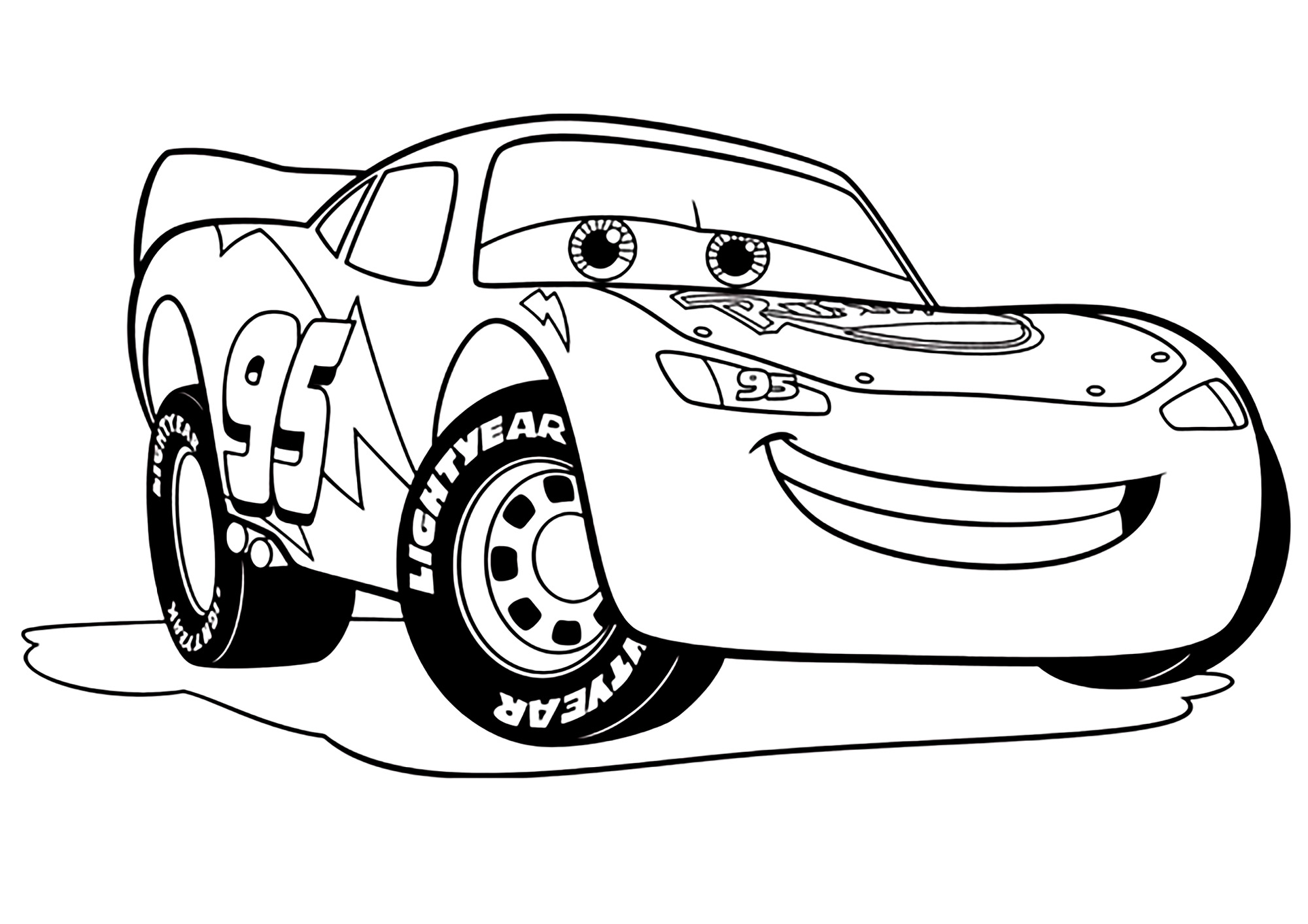 Image de Cars 3 à télécharger et colorier : Flash Mc Queen - Coloriage