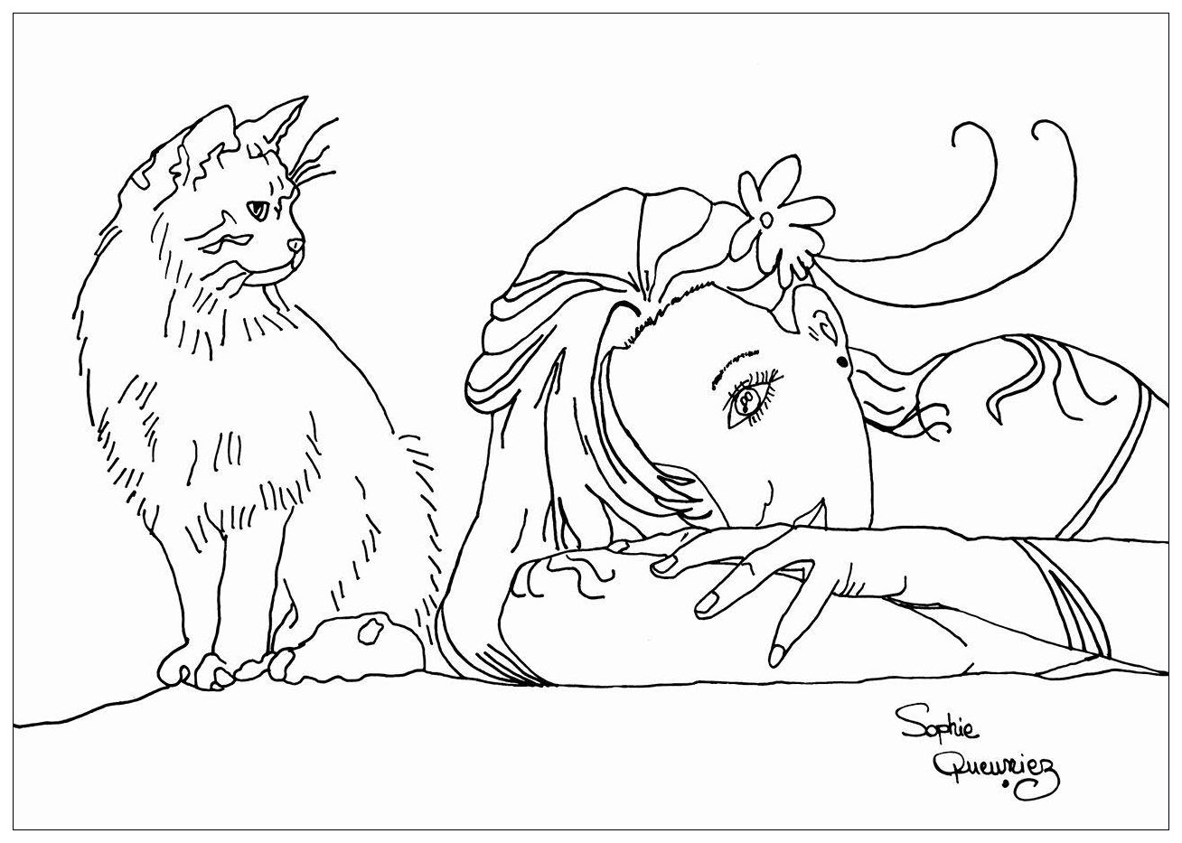 Coloriage De Chat Gratuit A Colorier Coloriages De Chats Coloriages Pour Enfants