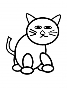 Coloriage de chat à colorier pour enfants