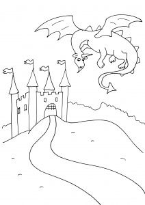 Image de chevaliers et dragons à télécharger et colorier