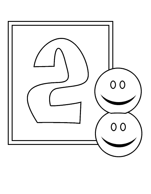 Coloriage du chiffre deux