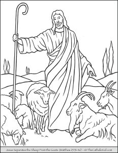 Jesus séparant les moutons des chevres
