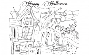 Coloriage de Halloween à colorier pour enfants